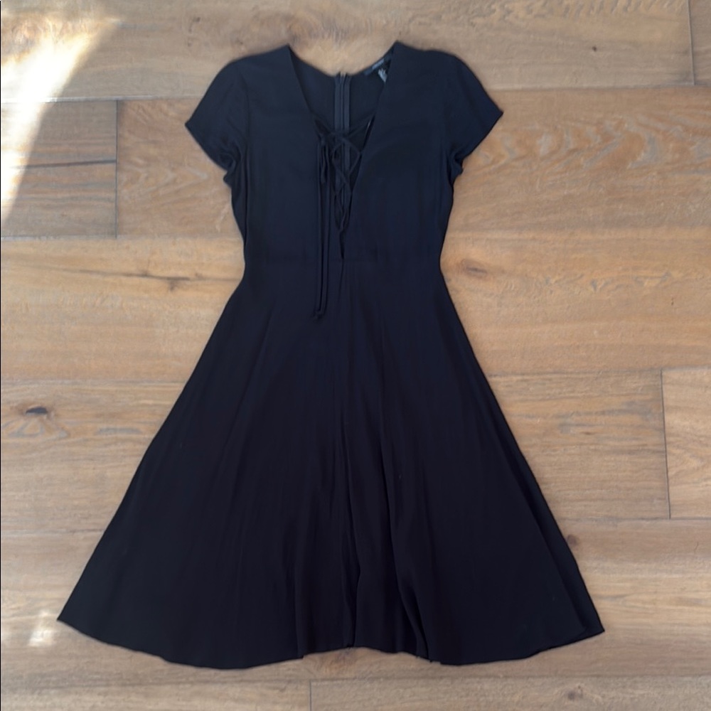 Versatile Black Women's Dress Small Forever 21 Lace Up Front